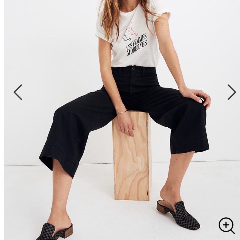 madewell emmett wide-leg crop pants NWT